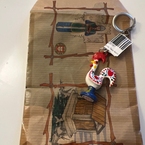 Keychain souvenir from Portugal new, traditional rooster shape folklore