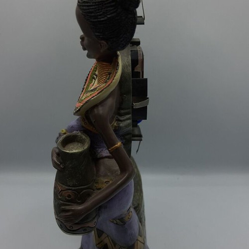 Table clock with African figures decoration, like new