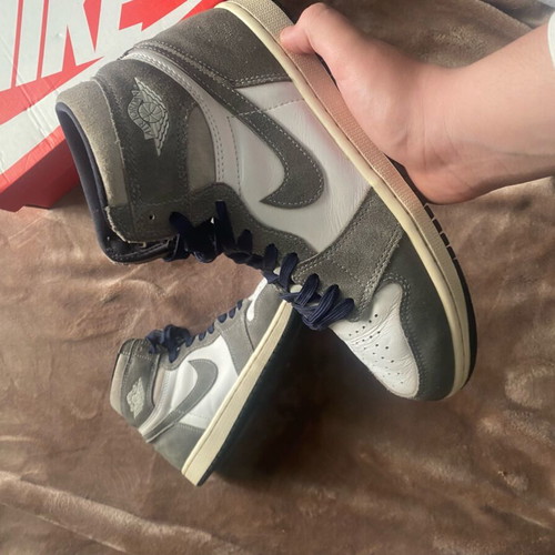 Jordan 1 High washed like new, white and grey, size 41