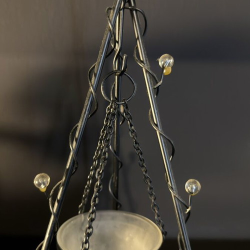 Metal Teepee Decorative Candlestick with Glass Tealight and Lighting like new