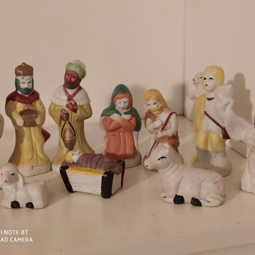 Ceramic nativity figures new for Christmas tree