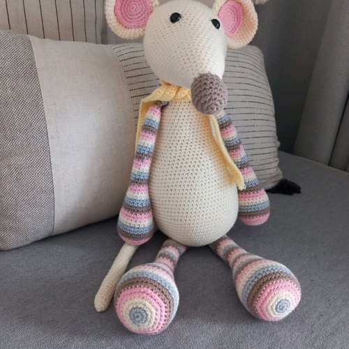 Handmade knitted mouse new 52cm gift