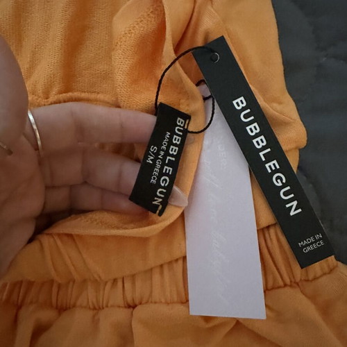 Bubblegun orange set with crop top and skirt new