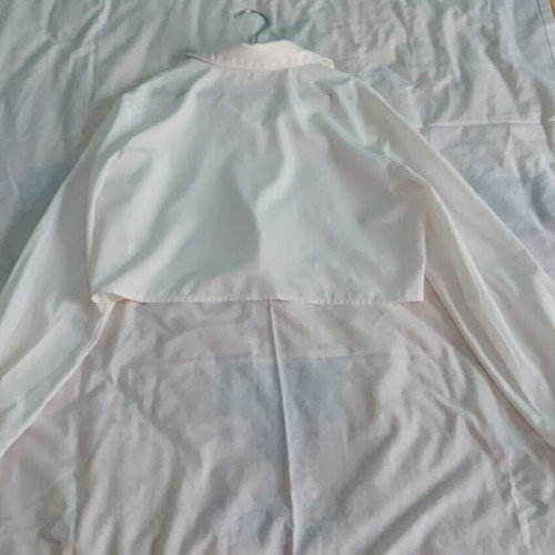 Paranoia jacket and crop shirt set, white and grey