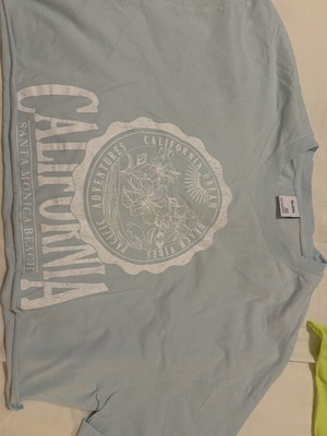 Bershka Crop T Shirt Like New, Blue, Size M