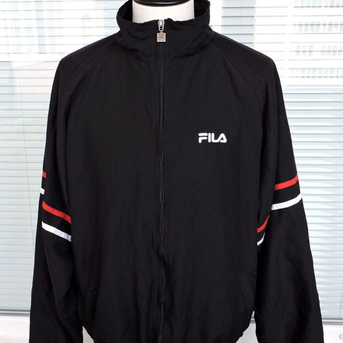 Fila Mens Black Casual Tracksuit Top Jacket Size XL like new