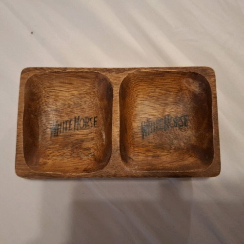 White Horse scotch whisky double nut bowl like new, wooden