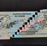 SPECIMEN. CONGO 500 FRANCS.