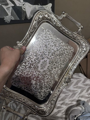 Vintage Italian Silver Plate Serving Tray like new