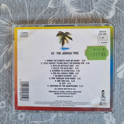U2 The Joshua Tree CD like new, classic rock album