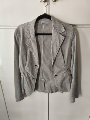 SHS striped summer jacket used, white and gray, size M