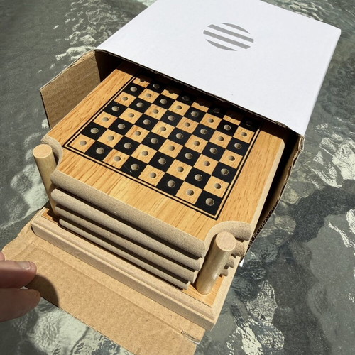 Wooden Coasters Board Game 4 in 1 new in box
