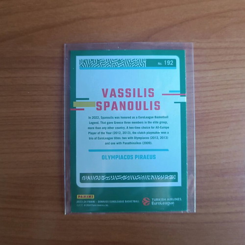Panini Euroleague Optic Donruss Vasilis Spanoulis Season 2020-2021 like new