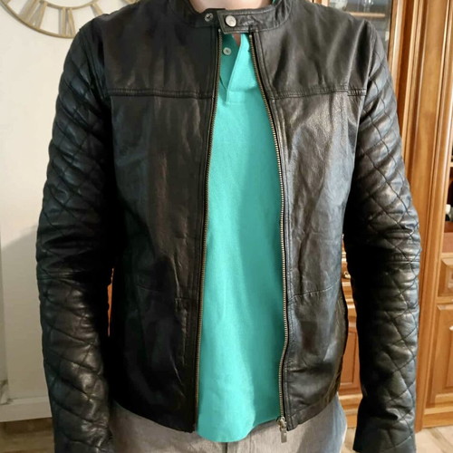 Goosecraft men's leather jacket black XL like new