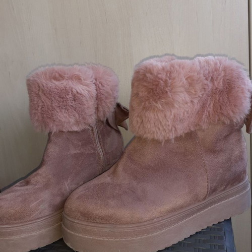 Pink ankle boots like new size 39 with bow detail