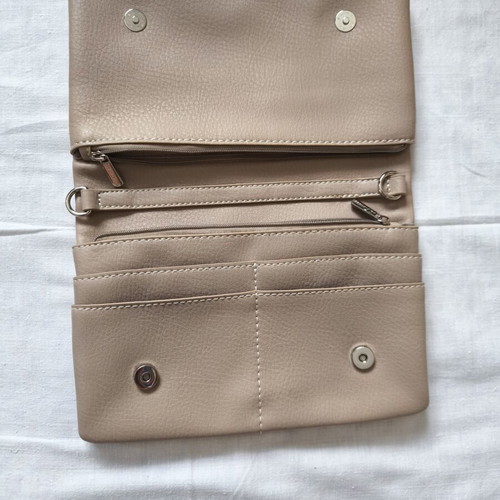 David Jones crossbody clutch bag beige new
