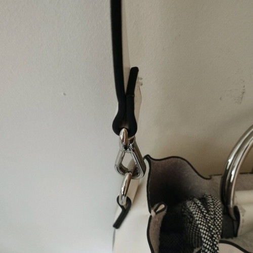 Zara white bag used with detachable strap and metal handles