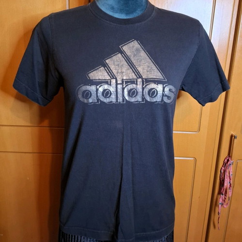 Adidas T-shirt used, size S, black and gold