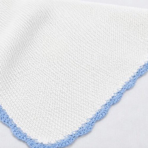 Greenwich Polo Club baby blanket new, 100×75 cm, white with sky blue trim