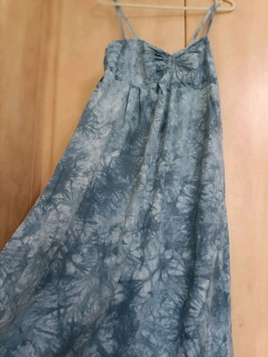 Women's long cotton dress used, adjustable straps, medium/large