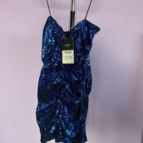 Zara blue sequin mini dress brand new, -  13,00 - Vendora.cy
