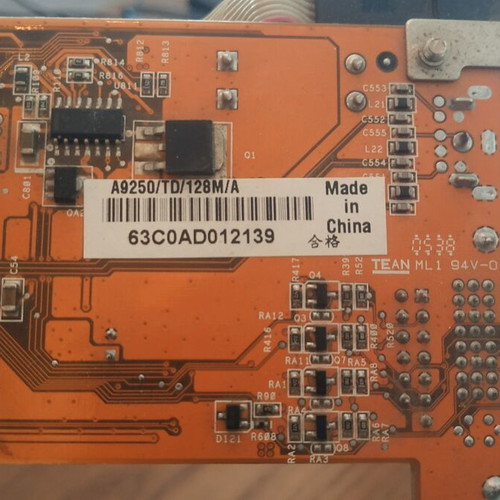 Ati Radeon 9250 AGP graphics card used, low profile, passive cooling
