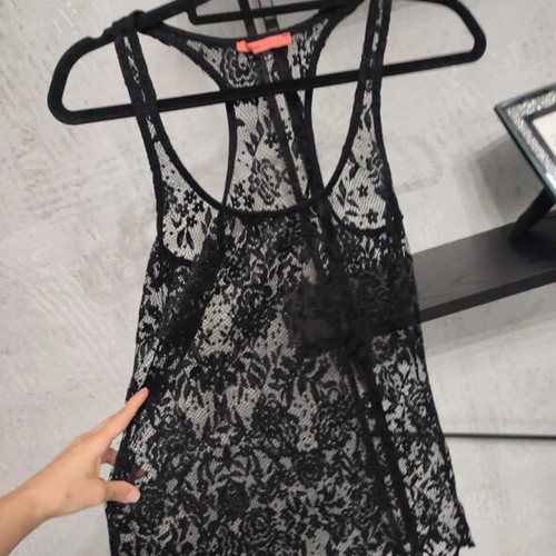 Bershka black lace top size L like new