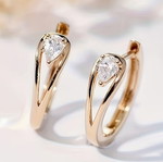 Gold earrings with red stone new