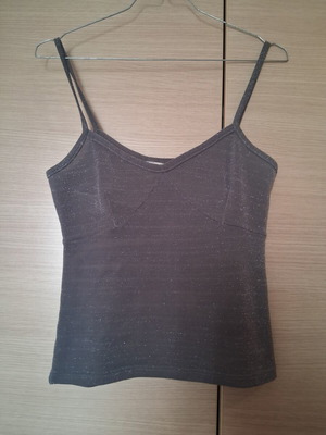 Glittery summer top grey with silver, like new