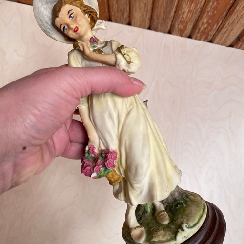 Girl with Flowers Vintage Ceramic Figurine like new
