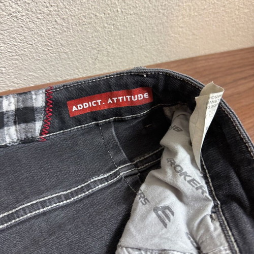 Brokers men's denim jogger size 30 black/grey with rips