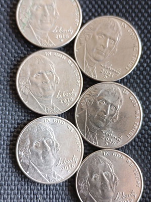 USA Jefferson coins like new, pack of 6