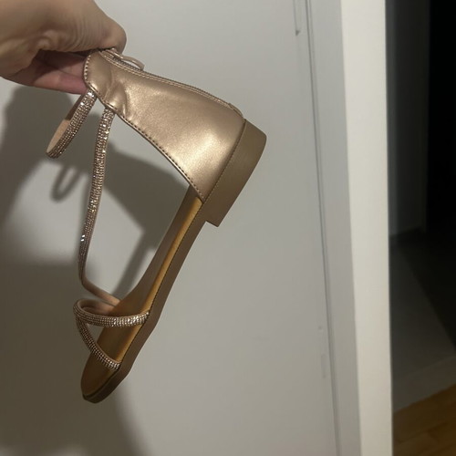Flat sandals bronze with sparkle new, sizes 37.5-38