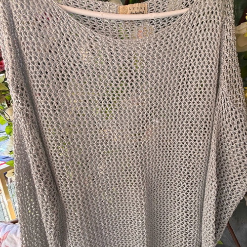 Lynne women's evening blouse like new, grey-silver, size S/M