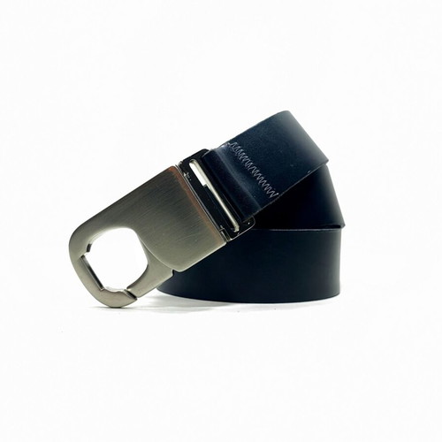 Aviator Leather Belt with Airplane Seatbelt Buckle, Handmade in Greece