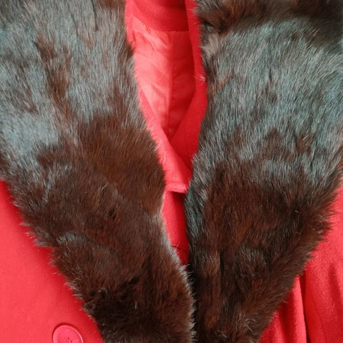 Fur collar for coat jacket used, brown honey color