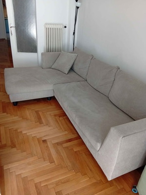 Three-seater sofa like new, gray corner, dimensions 253x160x90x63 cm