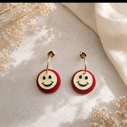 Smiley acrylic earrings new, modern and playful design