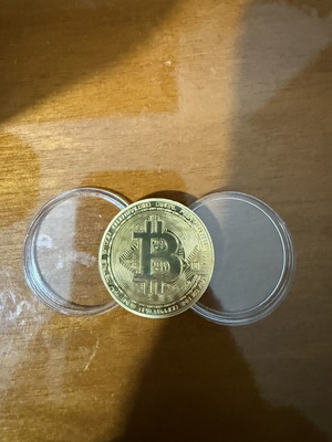 Bitcoin συλλεκτικό νόμισμα καινούργιο, επιχρυσωμένο με προστατευτική θήκη