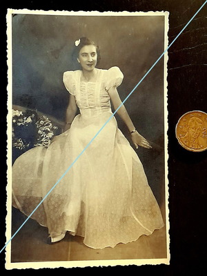 London Photo Studio Khartoum vintage φωτογραφία γαμήλιου πορτρέτου του 1942