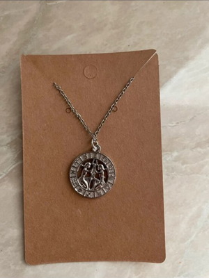 Gemini necklace like new, stainless steel, gray