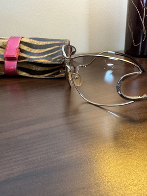 Roberto Cavalli Rimless Shield Butterfly Sunglasses with Brown Gradient Lenses
