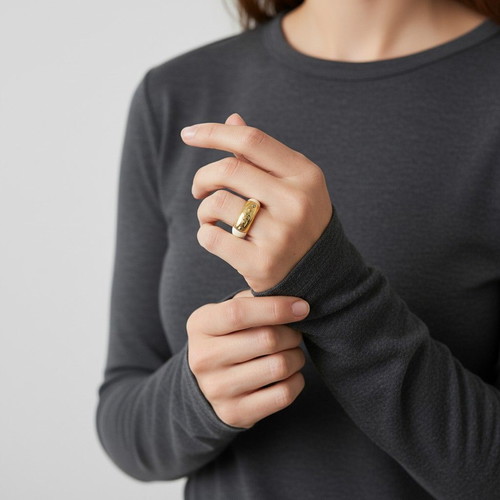D&G Dolce & Gabbana chunky cream resin ring with gold logo plate