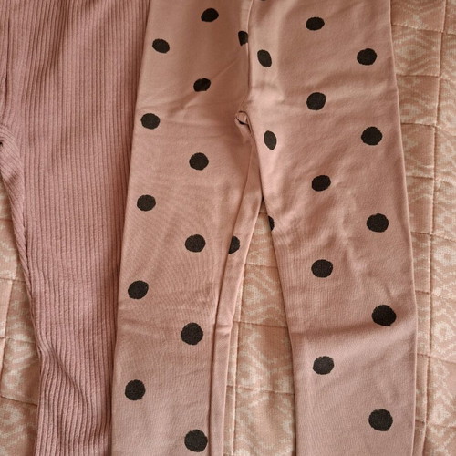 Pink leggings for 3 years old, 2 pieces, like new