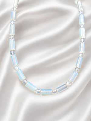 Handmade necklace with stainless steel chain and moonstone