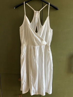 Stradivarius white dress like new, cotton fabric