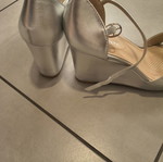 Silver platform sandals, size 40