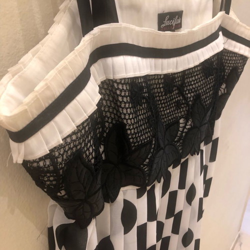 Lucifair pants and top set like new, cream-black