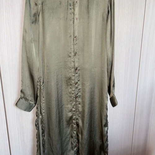 Zara long shirt used with embroidery green, size XS