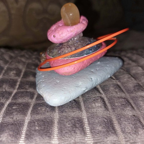 Handmade decorative piece from natural painted pebbles, new